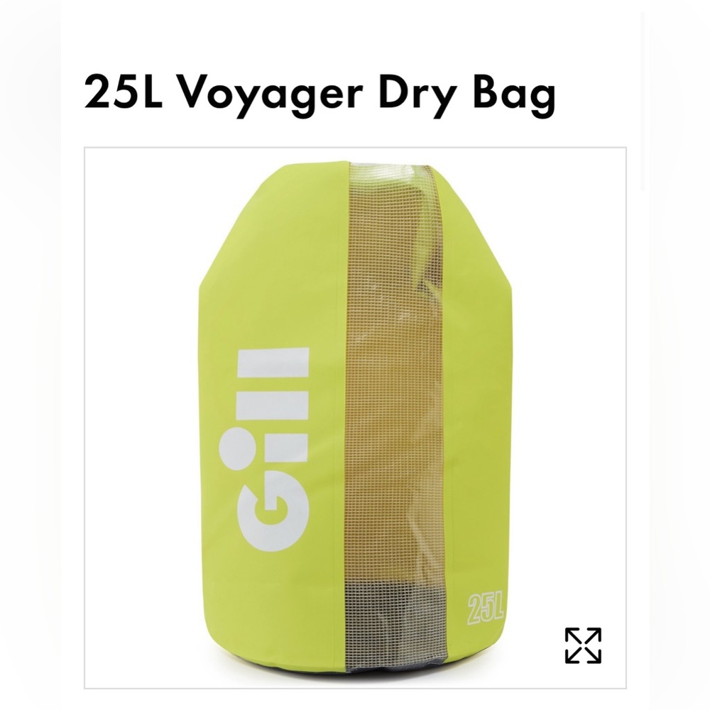 VOYAGER DRY BAGS• GILL
ONE 25L dry bag LEFT 
$30 
YELLOW